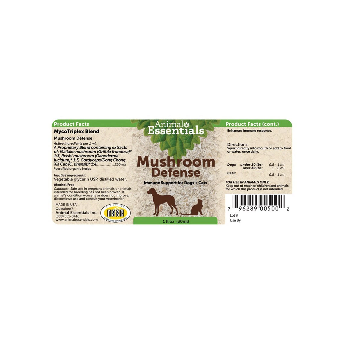 Animal Essentials Mushroom Defense Immune Support Liquid For Dogs & Cats - Image 2