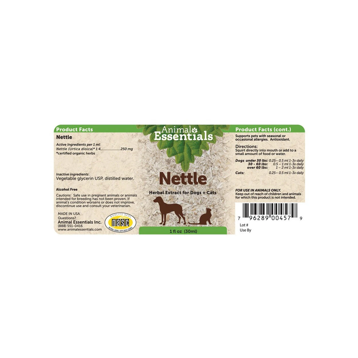 Animal Essentials Nettle Herbal Extract Liquid For Dogs & Cats - Image 2