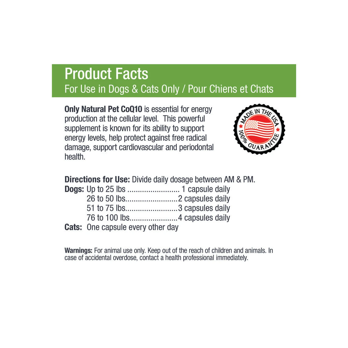 Only Natural Pet Ubiquinone CoQ10 Supplement For Dogs & Cats - Image 3