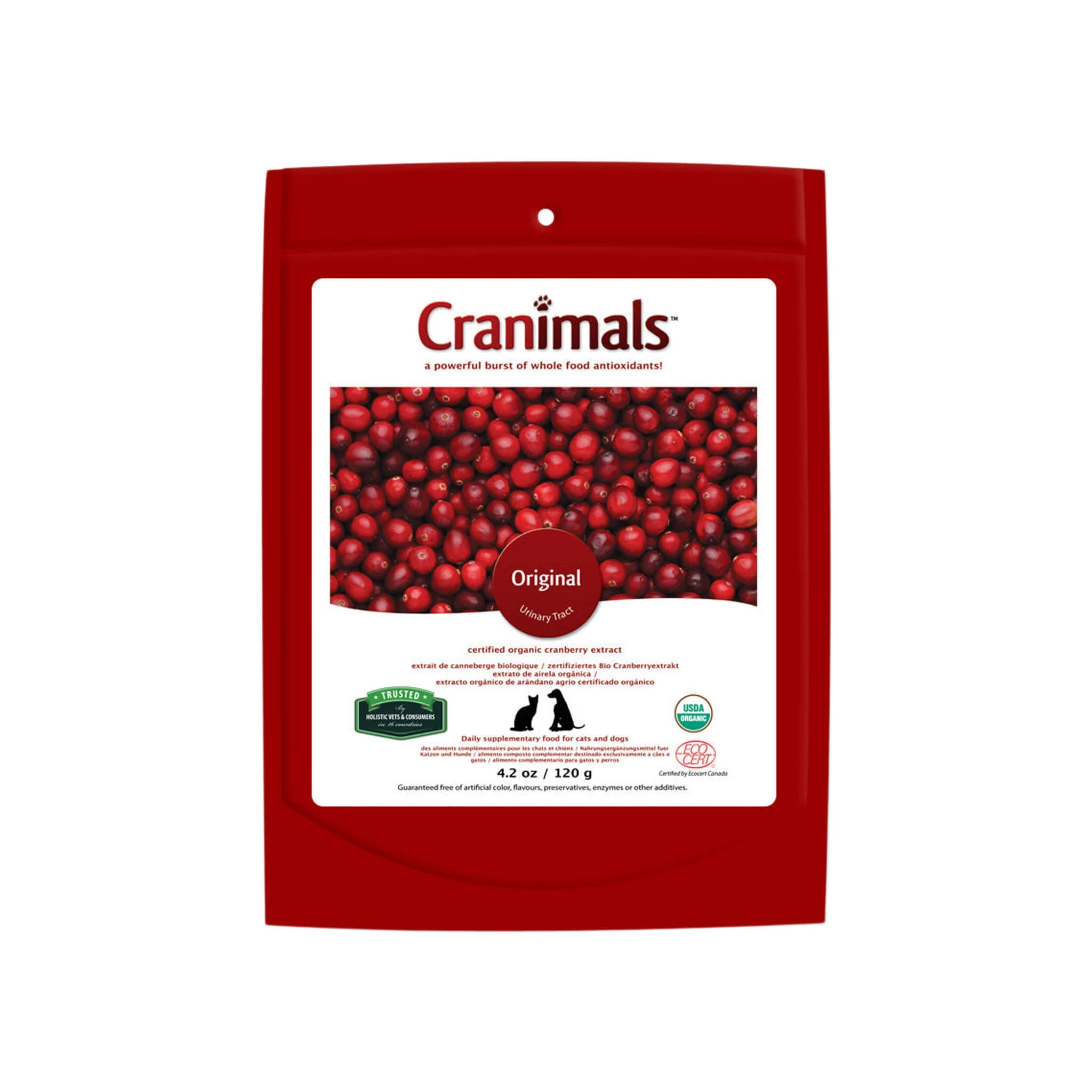 Cranimals Original Urinary Tract Organic Cranberry Extract Supplement For Dogs & Cats