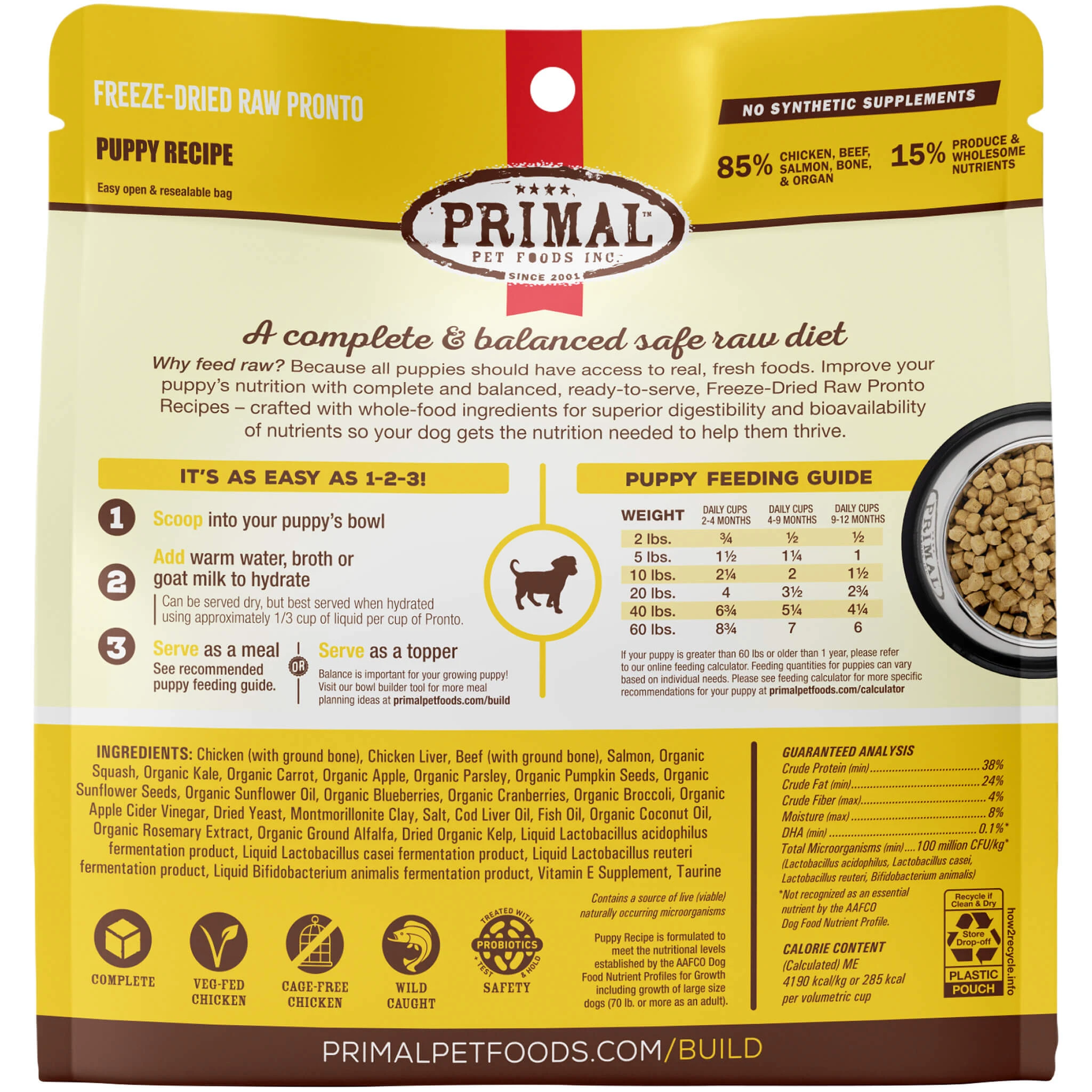 Primal Pet Foods Pronto Freeze-Dried Raw Puppy Food - Image 2