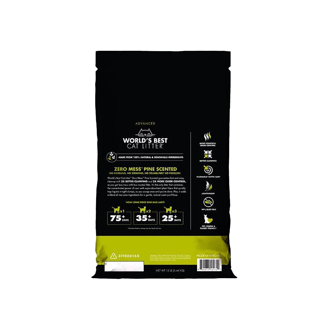 World's Best Zero Mess Pine Scented Cat Litter - Image 2