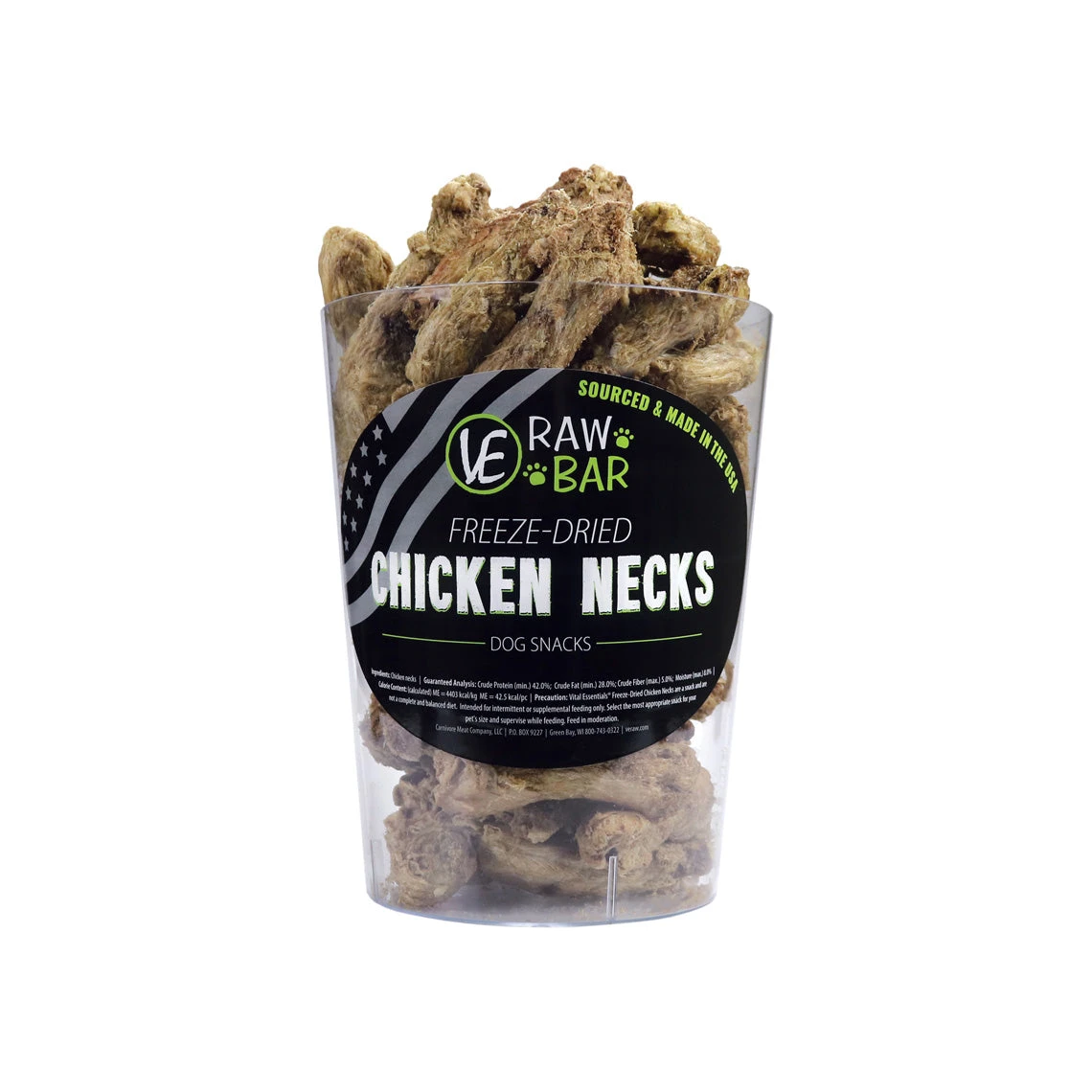 Vital Essentials Freeze-Dried Chicken Necks Single Ingredient Chews For Dogs And Cats Bulk Pack